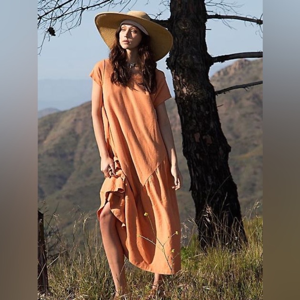 Free People Beach Lena Midi Dress Linen Maxi Free-est Fp - Picture 2 of 8